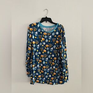 Festive Holiday Little Sleepies Men’s Hanukkah Pajama Long Sleeve Top - Size XL